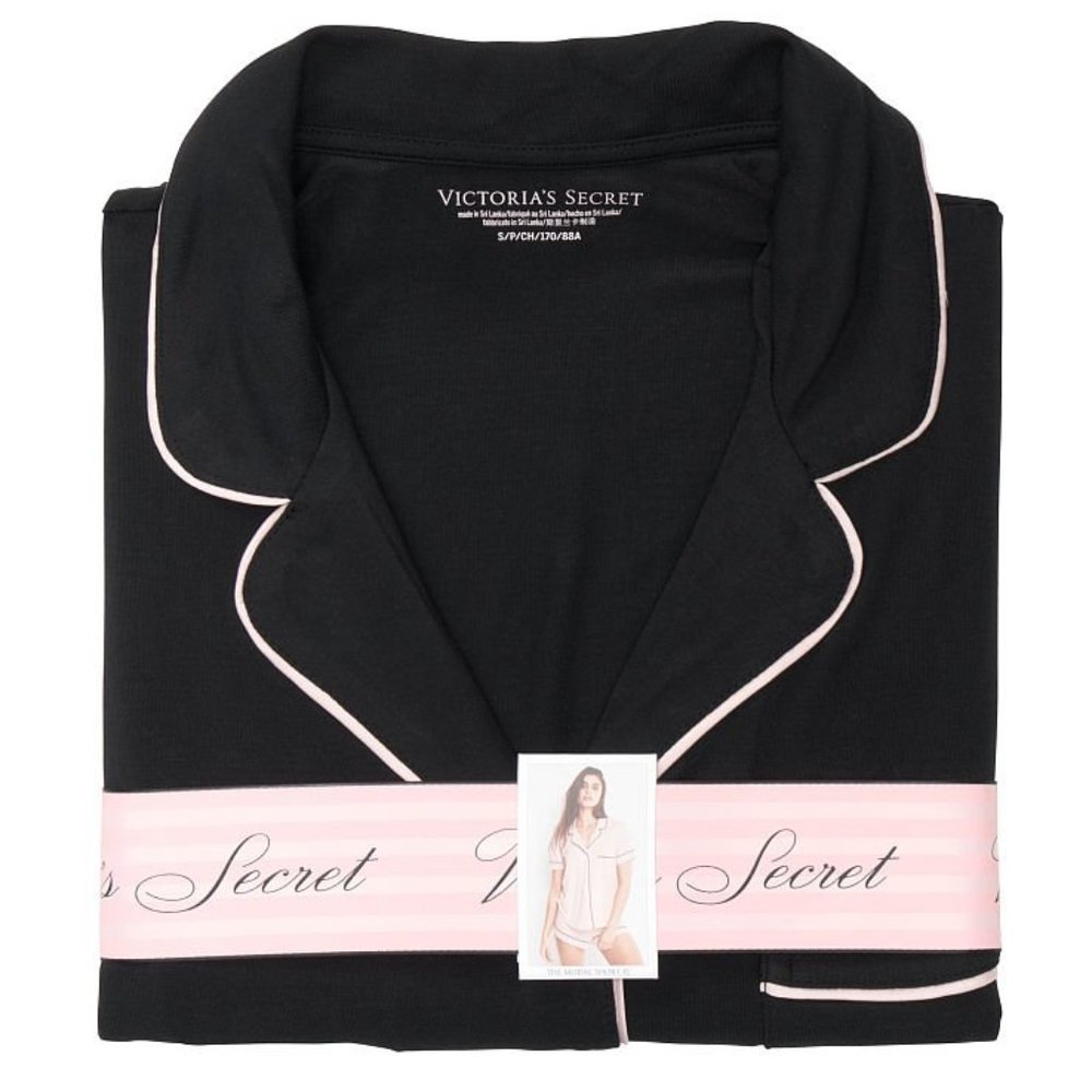 VS XXL Modal Short PJ Set Black with Piping Softest PJs Ever! NWT - Picture 11 of 13